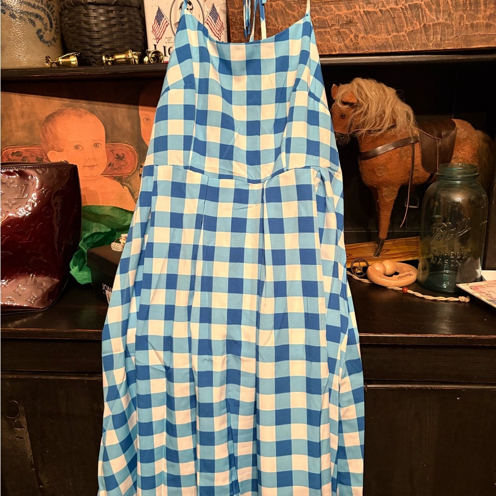 SHEIN Blue and White Checkered Dress wizard of oz Dorothy